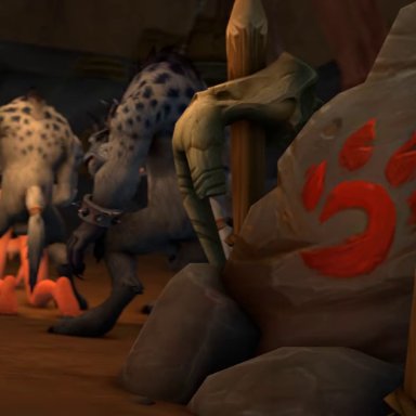 world of warcraft, blood elf, gnoll, lawnmower333, breeding, cum inside, doggy style, ejaculation, group, interspecies, pregnant, pregnant sex, vaginal penetration, animated, tagme