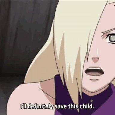 naruto, naruto (series), naruto shippuden, ino yamanaka, camper34, 1girls, anime screenshot, armpits, bare shoulders, blonde hair, bouncing breasts, breasts, closed eyes, clothes lift, female