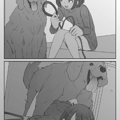 r-man, before and after, canine, doggy style, femsub, submissive female, zoophilia, instant loss 2koma