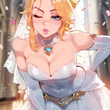 league of legends, riot games, luxanna crownguard, floox, 1girls, blonde hair, blue eyes, breasts, female, female only, light skin, light-skinned female, long hair, thighs, ai generated