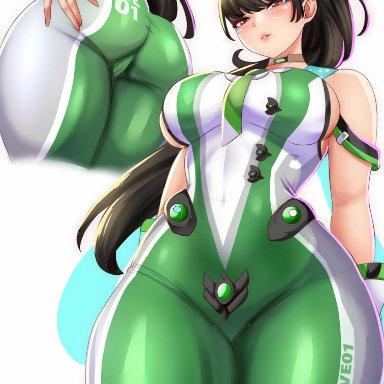 stellar blade, eve (stellar blade), anisdrawn, 1girls, ass, bodysuit, breasts, brown hair, dat ass, female, huge ass, large breasts, light skin, light-skinned female, long hair