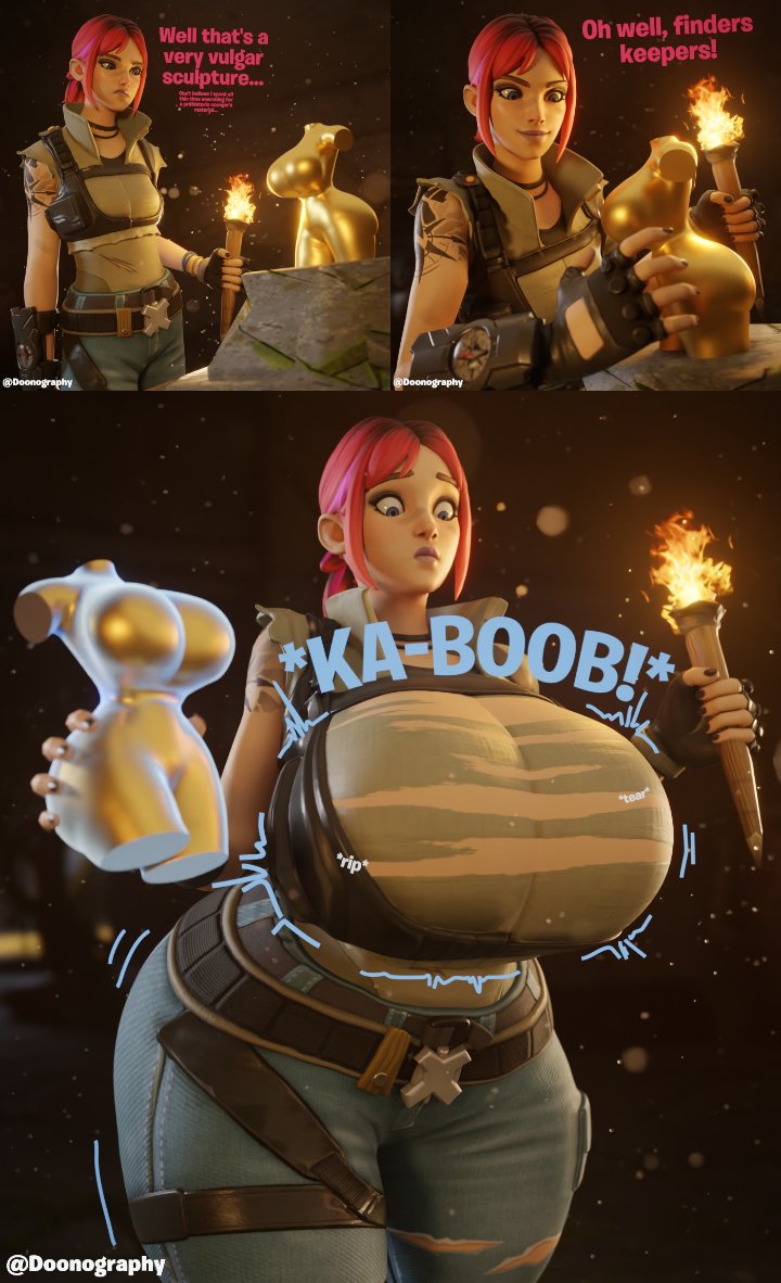 Rule 34 XYZ / fortnite, fortnite: battle royale, explorer emilie (fortnite),  doonography, breast expansion