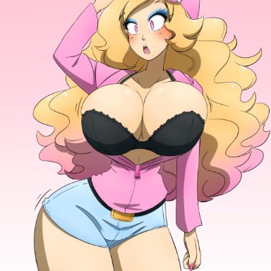 kobi-tfs, 1girls, ass expansion, baseball cap, before and after, bimbo, bimbo body, bimbofication, bimbofied, blonde hair, brain drain, brain pop, breast expansion, cleavage, eye color change