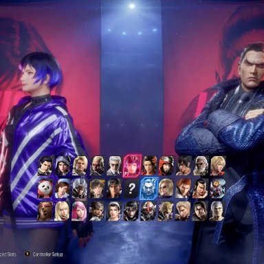 tekken, tekken 8, kazama jun, reina mishima, akujisaitova, sandflyactual, 1futa, 1girls, chair, choke hold, choking, choking on cock, choking on penis, choking while penetrating, cum