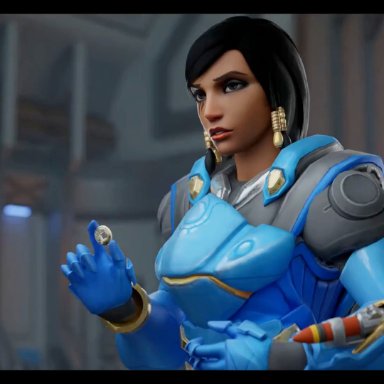 blizzard entertainment, overwatch, overwatch 2, pharah, aphy3d, 1boy, 1boy1girl, anal, anal pounding, anal sex, armor, ass, ass focus, athletic female, balls