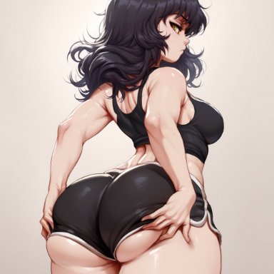 rwby, blake belladonna, relaps63, ass, ass focus, ass grab, big ass, cat ears, jlullaby (style), looking back, ai generated