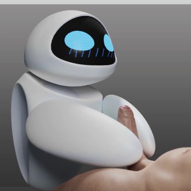 wall-e, eve (wall-e), mrlolzies101, 1boy, 1boy1girl, 1girls, female, handjob, human, male, robot, robot girl, robot on human, sex, technophilia