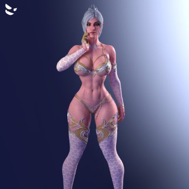 baldur's gate, baldur's gate 3, shadowheart, gm studios, 1girls, areolae, ass, belt, big ass, big breasts, blue eyes, bracelet, breasts, bubble ass, bubble butt