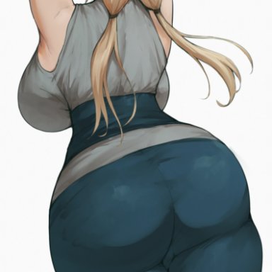 naruto, naruto (series), naruto shippuden, tsunade, batako, 1girls, arms up, ass, ass focus, backboob, blonde hair, breasts, curvy, female, female focus