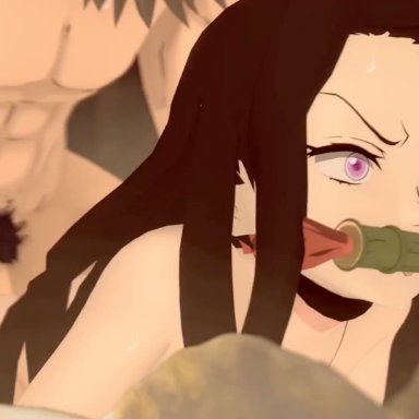 kamado nezuko, greatm8, slayerm8, dry anal, surprise buttsex, 3d, animated, looping animation, tagme, video