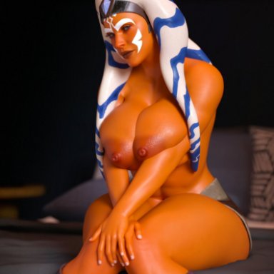 clone wars, lucasfilm, star wars, star wars: ahsoka, the clone wars: season seven, ahsoka tano, togruta, rude frog, 1girls, alien, alien girl, alien humanoid, big ass, big breasts, big butt