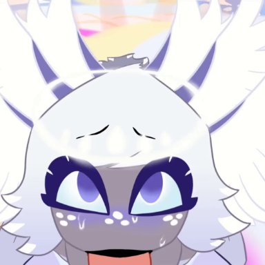 hazbin hotel, vivienne medrano, vivziepop, emily (hazbin hotel), sir pentious (hazbin hotel), jellyfishjubilee, metallicfox0, retzhuko (artist), 1boy, 1girl1boy, 1girls, angel, angel wings, black lipstick, blowjob