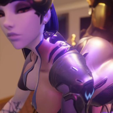 overwatch, overwatch 2, doomfist, widowmaker, big ass, dark-skinned male, doggy style, jiggle, 3d, animated, tagme, video