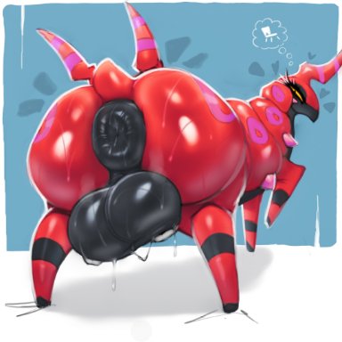 nintendo, pokemon, generation 5 pokemon, pokemon (species), scolipede, sagaris uwu, antennae (anatomy), anus, arthropod, ass, balls, big balls, big butt, black body, clenched balls