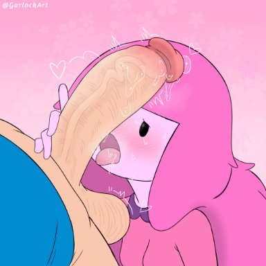 adventure time, finn the human, princess bubblegum, garlock, 1boy, 1boy1girl, 1girls, age difference, balls, big penis, blush, cock hungry, female, hand on penis, human