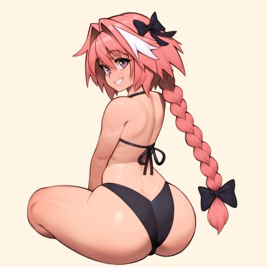 fate (series), fate/grand order, astolfo (fate), smesh (artist), 1boy, 1femboy, ass, ass focus, big ass, big thighs, femboy, girly, huge ass, huge thighs, large ass