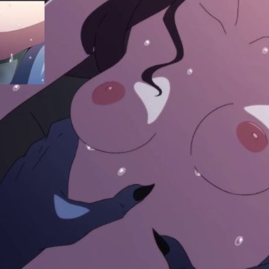 little witch academia, akko kagari, geewhy, ghettoyouth, 1boy, 1girls, bouncing breasts, female, missionary position, vaginal penetration, animated, sound, tagme, video