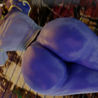 street fighter, street fighter 6, chun-li, kishi, 1girls, ass, ass bigger than head, big ass, big butt, bouncing, bouncing ass, bouncing butt, bubble butt, curvy, curvy females