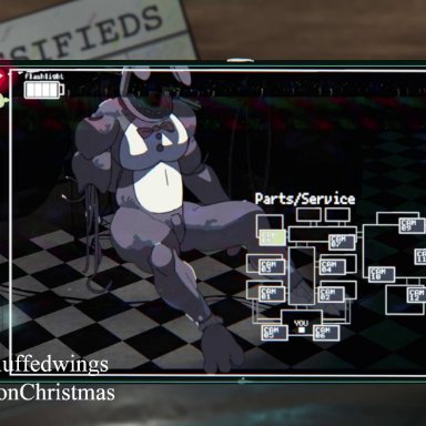 five nights at freddy's, five nights at freddy's 2, bonnie (fnaf), toy bonnie (fnaf), fluffedwings, 2boys, 2males, anal, anal insertion, anal sex, animatronic, anthro, anthro on anthro, anthro only, anthro penetrated