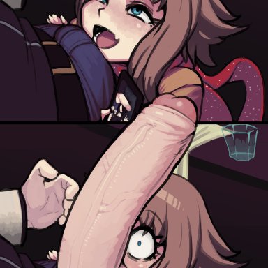 va-11 hall-a, character request, gabrielle (va-11 hall-a), gillian (va-11 hall-a), boxman, aged up, big penis, face on penis, huge cock, huge penis, penis, penis awe, penis in face, uncensored