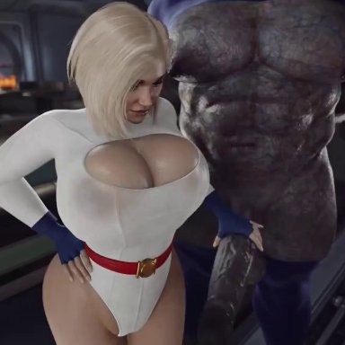 dc, dc comics, injustice 2, superman (series), the new gods, darkseid, power girl, supergirl, x3d, 1boy, 1girls, ass slap, big ass, big breasts, blonde hair