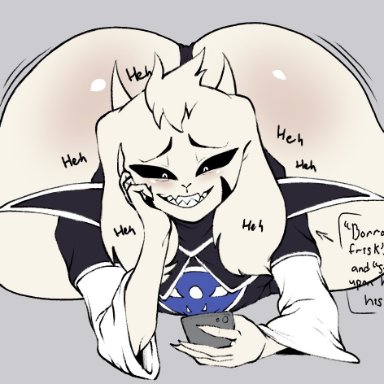 undertale, undertale (series), asriel dreemurr, asriel dreemurr (god form), boss monster (undertale), demonkingdaemon, 1anthro, 1boy, 1femboy, 1male, anthro, anthro only, ass, ass bigger than torso, big ass