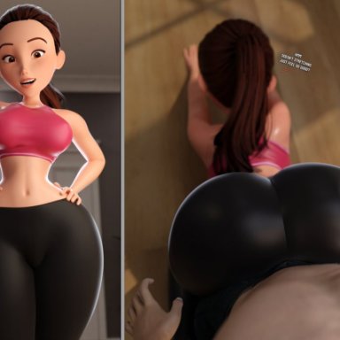 disney, pixar, the incredibles, elastigirl, helen parr, smitty34, 1girls, ass, big ass, big thighs, breasts, brown eyes, brown hair, bust, busty