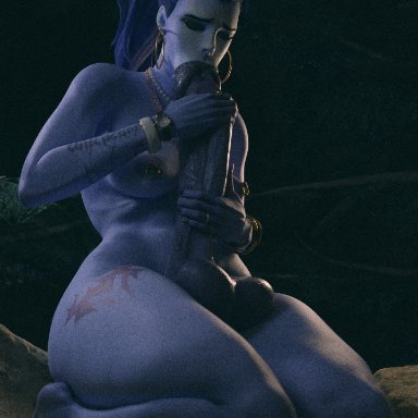 overwatch, nyl widowmaker, widowmaker, crgltmnt, abs, autofellatio, big breasts, big penis, blowjob, fellatio, fit female, futa only, futanari, masturbation, oral