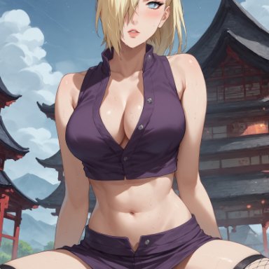 naruto, naruto (series), naruto shippuden, naruto: the last, ino yamanaka, 1girls, bare legs, bare shoulders, bare thighs, barely clothed, big breasts, blonde hair, blue eyes, blush, breast focus