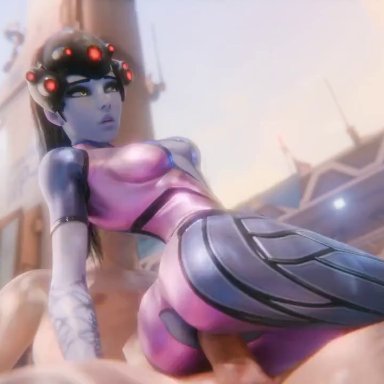 overwatch, overwatch 2, widowmaker, fraxxlr, 1boy, 1boy1girl, 1girl1boy, 1girls, clothed female, clothed female nude male, duo, female, female on top, female penetrated, light-skinned male