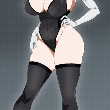 nintendo, pokemon, pokemon legends: arceus, cogita (pokemon), r3dfive, 1girls, blue eyes, breasts, female, gilf, hair over one eye, hat, high heels, hips, huge breasts