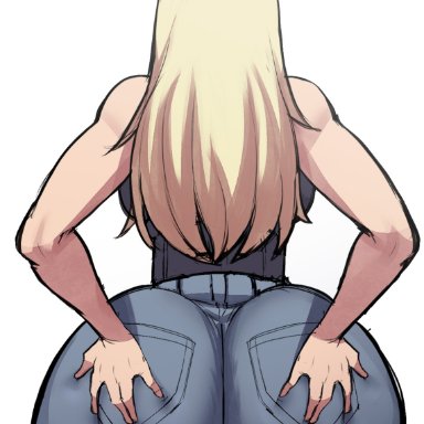 jujutsu kaisen, yuki tsukumo, blackwhiplash, bwl, blonde hair, fat ass, groping ass, huge ass, jeans, thick thighs, wide hips, edit