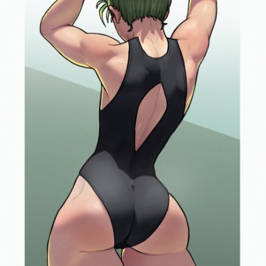 one-punch man, patreon, tatsumaki, stopu, 1girls, ass, back, back view, behind, behind view, big ass, big butt, fat ass, female, female only