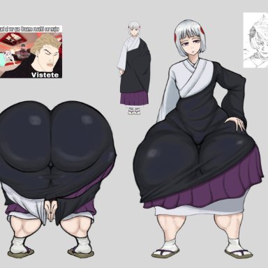 jujutsu kaisen, uraume, 1boy, buldge, femboy, huge ass, huge thighs