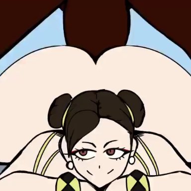 capcom, street fighter, chun-li, musi cassie, the new henryart, 1boy, 1girls, anal, ass, ass bigger than head, balls, big ass, big butt, big penis, brown hair