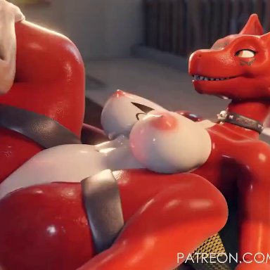 bandai namco, digimon tamers, guilmon, guilmon (furromantic), kassioppiava, lewdchord, 1boy, 1boy1girl, 1girls, anthro, ass, big ass, big breasts, breasts, bust