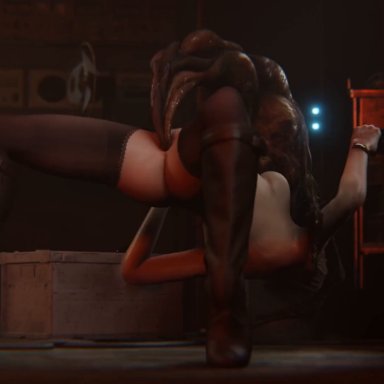 resident evil, ashley graham, insektum, female on feral, insect, interspecies, monster, monster on female, monster rape, rape, restrained, struggling, thighhigh boots, vaginal penetration, 3d