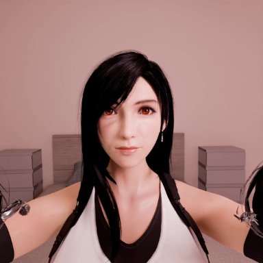 final fantasy, final fantasy vii, final fantasy vii remake, square enix, tifa lockhart, sofiatheartist, 1futa, big penis, black hair, blowjob, breasts, clothed, clothing, futadom, futanari