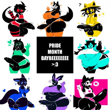 deltarune, oneshot, pride month, scp foundation, undertale, azazel (the binding of isaac), malo, nanachi, niko (oneshot), puro (changed), ralsei, ralsei (deltarune), ralsei with black fur, scp-1471, scp-1471-a