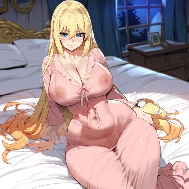 darkness (konosuba), floox, 1girls, blonde hair, blue eyes, breasts, female, hips, huge breasts, light skin, light-skinned female, long hair, thick thighs, thighs, wide hips