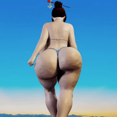 overwatch, overwatch 2, mei (overwatch), superdougie, 1girls, ass shake, bikini, cellulite, curvy, female, huge ass, thick thighs, voluptuous, walking, wide hips