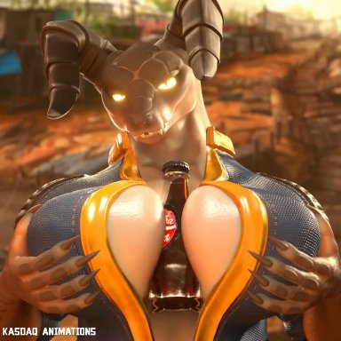 fallout, deathclaw, female deathclaw, kasdaq, eliesabeth (vulgarvictor), huge breasts, paizuri, vulgarvictor, tagme, video