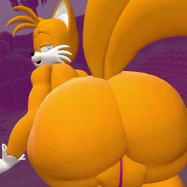 sonic (series), sonic the hedgehog (series), miles prower, miles tails prower, tails, tails the fox, thordersfm, anthro, anus, ass, ass focus, balls, big ass, femboy, fox