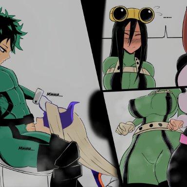 my hero academia, shounen jump, asui tsuyu, asui tsuyu (hero outfit), izuku midoriya, izuku midoriya (hero outfit), midoriya izuku, midoriya izuku (hero outfit), mount lady, ochako uraraka, ochako uraraka (hero outfit), tsuyu asui, tsuyu asui (hero outfit), uraraka ochako, uraraka ochako (hero outfit)