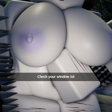 roblox, snapchat, karolina (kora x), original character, robloxian, kora x, 1girls, big breasts, brown hair, cold, completely nude, naked, night, outside, public