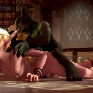 warcraft, world of warcraft, wow, blood elf, goblin (warcraft), obbi mation, 2boys, anal, anal penetration, anal sex, androgynous, balls, blonde, blonde hair, crossdressing