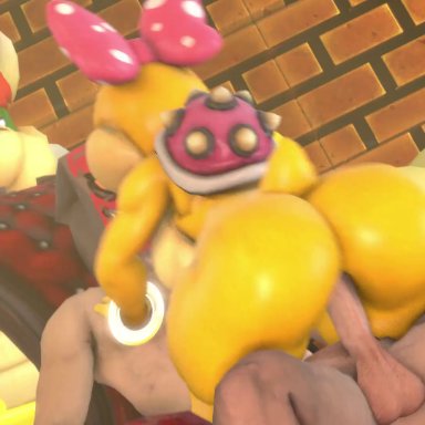 mario (series), super mario bros., bowser, koopa, wendy o. koopa, atomicgato, anal, anal sex, ass, female, human, interspecies, male, 3d, animated