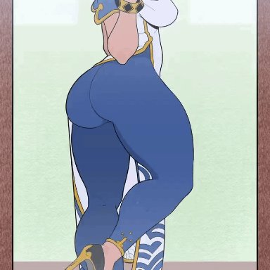 capcom, street fighter, street fighter 6, chun-li, krezlit, 1girls, ass, big ass, big breasts, breasts, brown hair, clothing, face obscured, female, female only