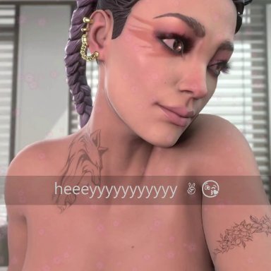 apex legends, snapchat, loba, loba (apex legends), loba andrade, riek241, 1girls, big breasts, breasts, nude, snapchat sexting, solo, solo female, solo focus, tan skin