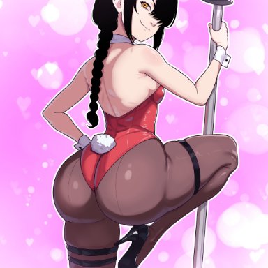 chainsaw man, nayuta (chainsaw man), freshnsfw, bunny girl, bunnysuit, female only, heels, pose, thick, thick ass, thick thighs, tagme